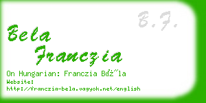 bela franczia business card